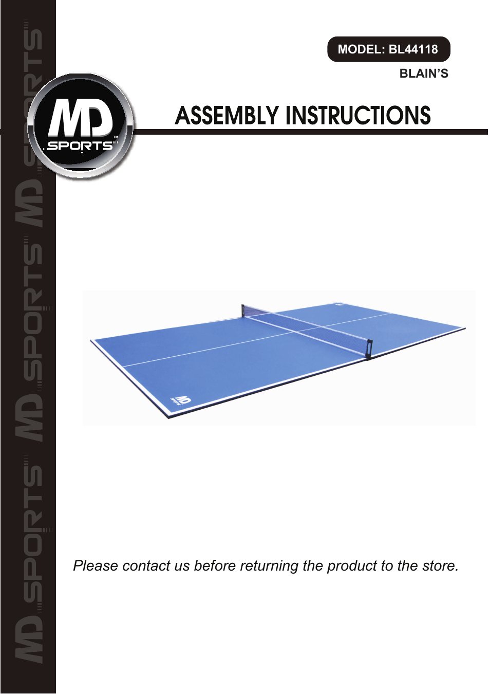 Medal Sports BL44118 User Manual | 5 pages
