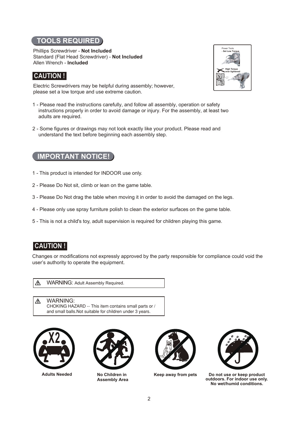 Caution, Tools required, Important notice | Medal Sports BL44118 User Manual | Page 3 / 5