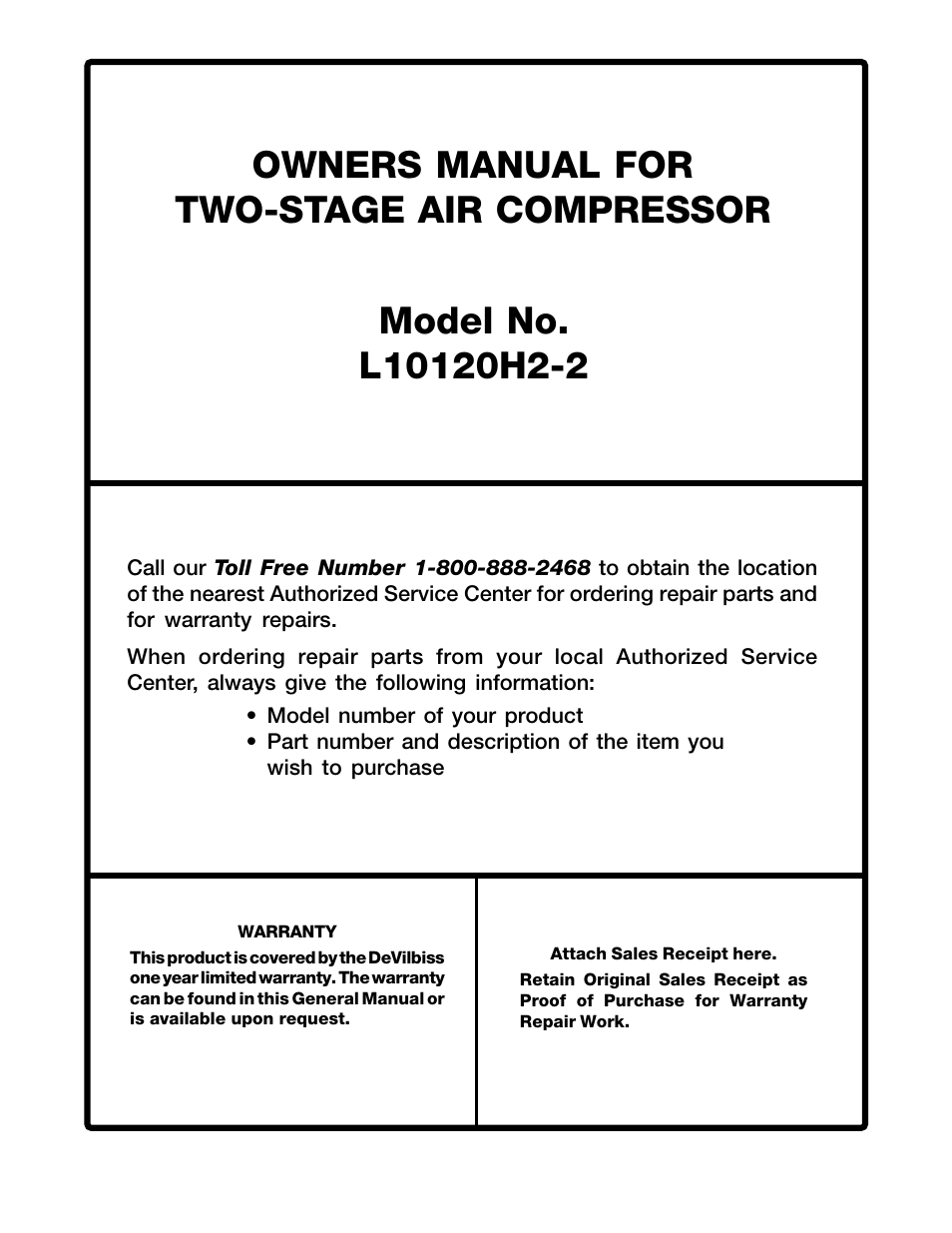 DeVillbiss Air Power Company MGP-SL10120H-2A User Manual | Page 28 / 56