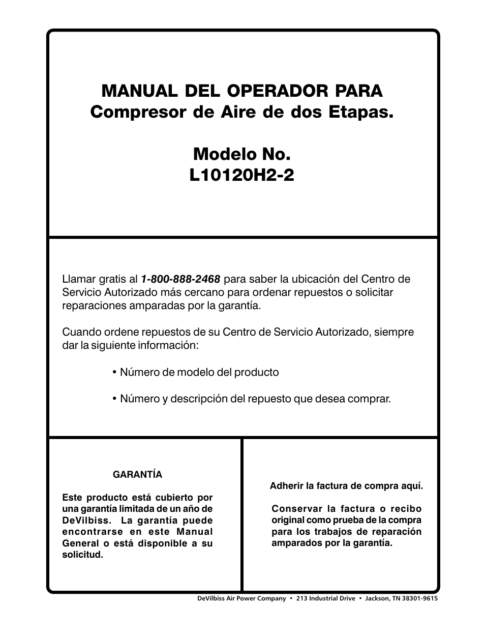 DeVillbiss Air Power Company MGP-SL10120H-2A User Manual | Page 56 / 56