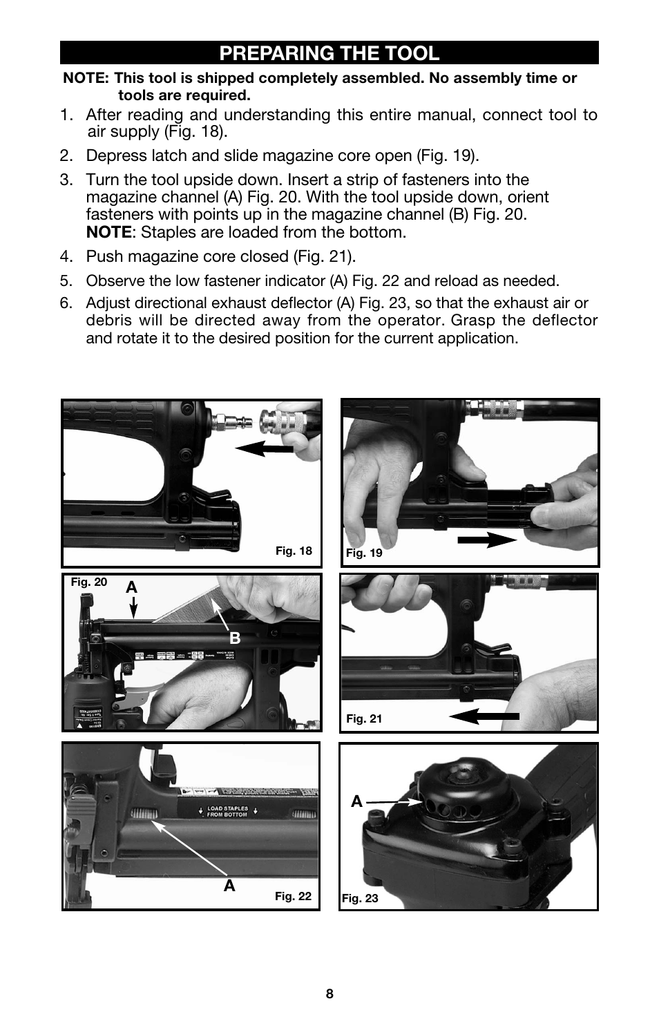 Preparing the tool | DeVillbiss Air Power Company Ex-Cell ENS150 User Manual | Page 8 / 12