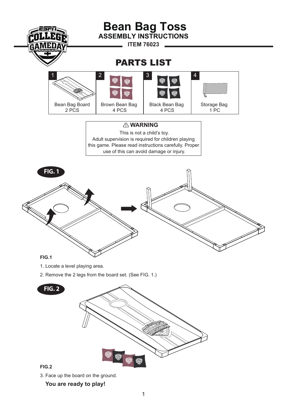 Medal Sports 76023 User Manual | 2 pages