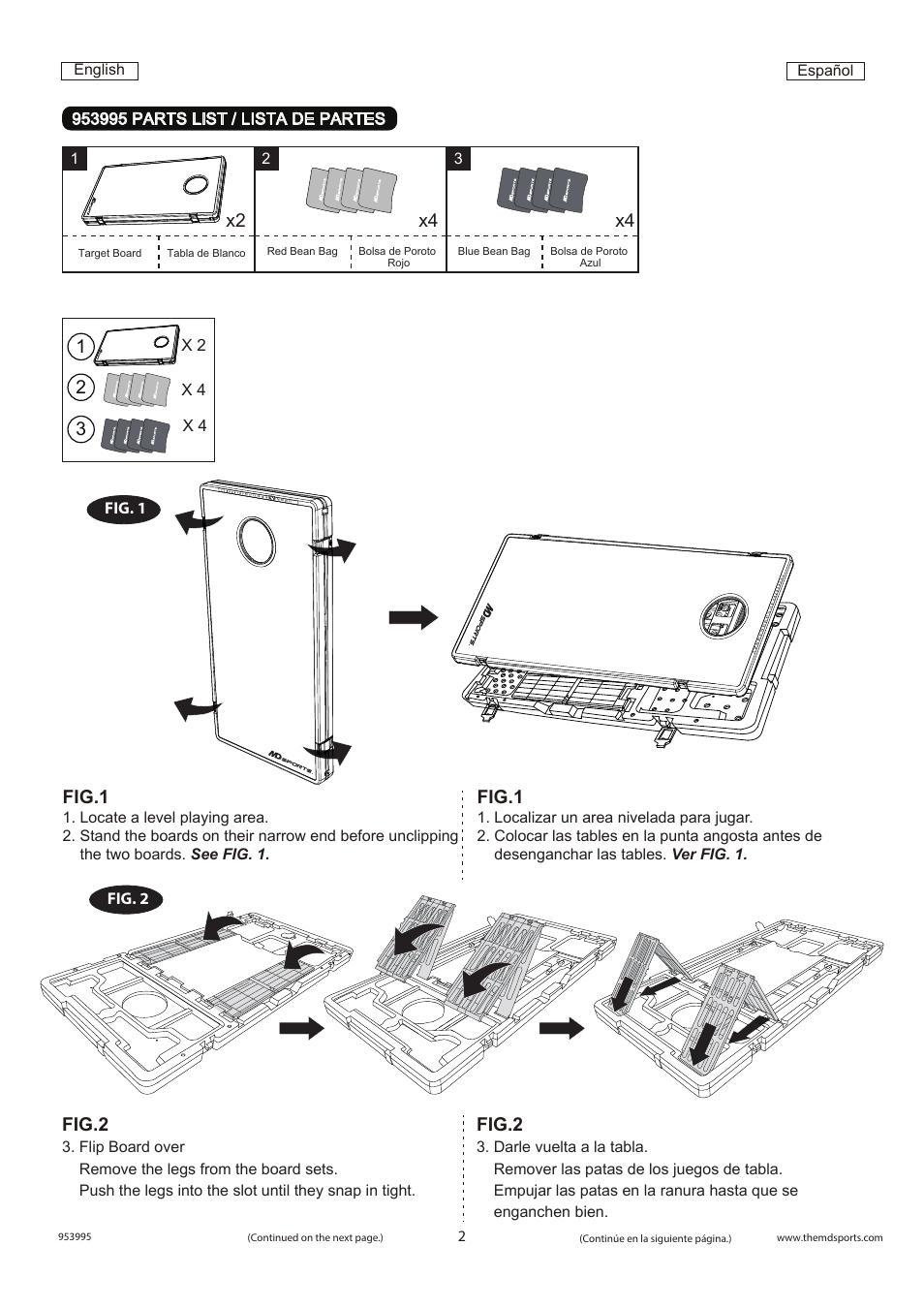 X2 x4 x4, Fig.1, Fig.2 | Medal Sports 1578512 User Manual | Page 3 / 5