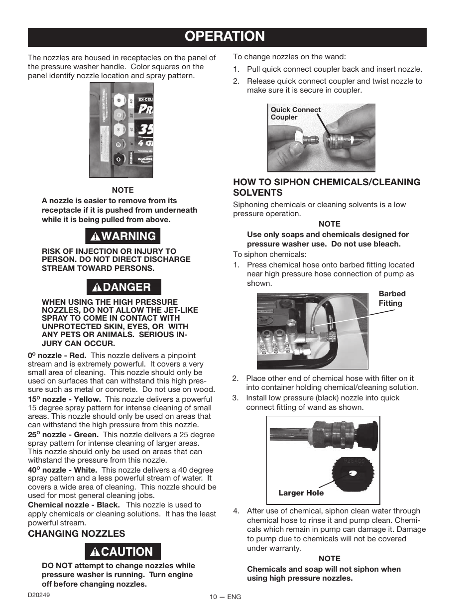 Operation | DeVillbiss Air Power Company 3540CWHP User Manual | Page 10 / 20
