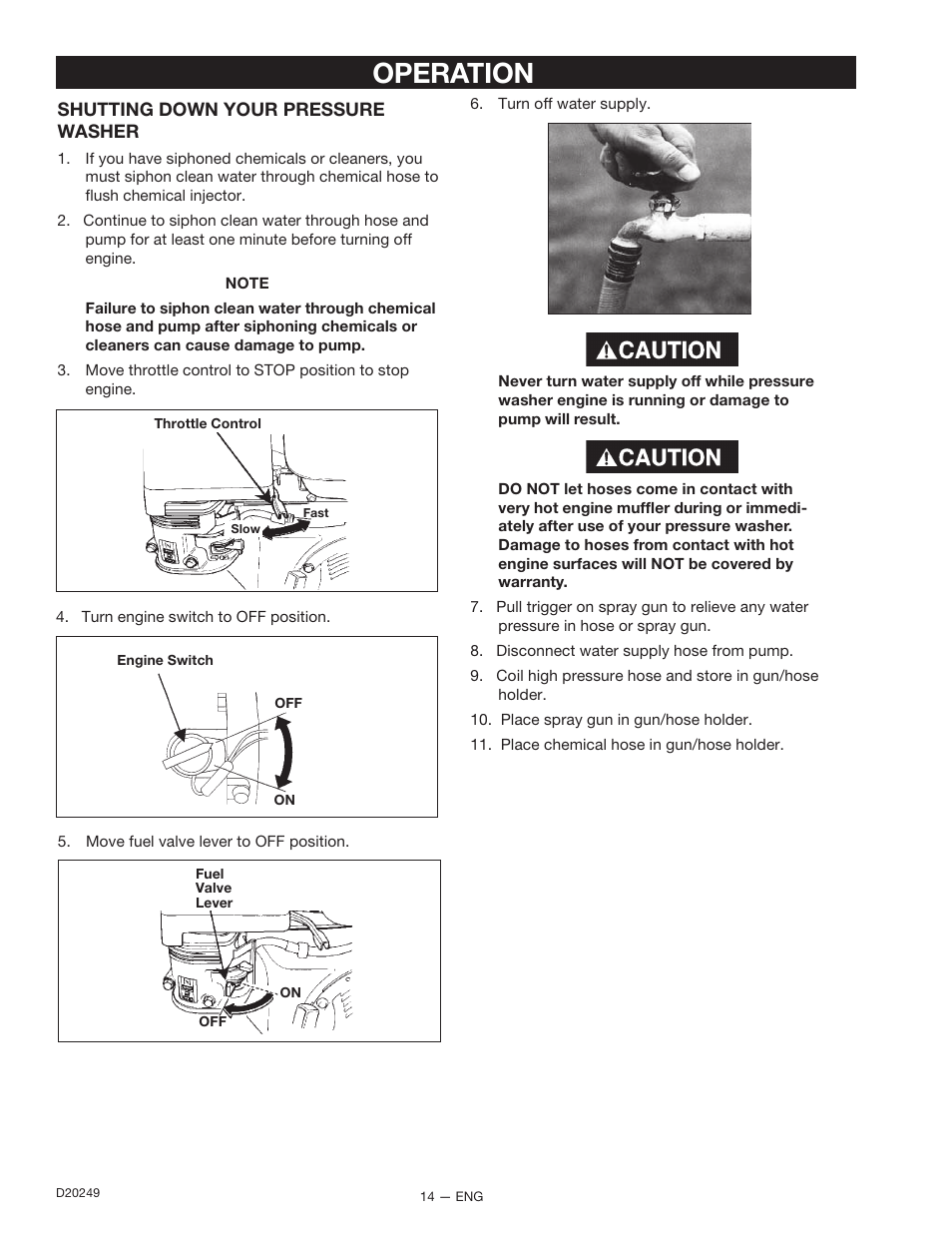 Operation | DeVillbiss Air Power Company 3540CWHP User Manual | Page 14 / 20