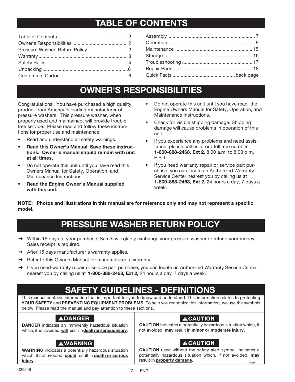 DeVillbiss Air Power Company 3540CWHP User Manual | Page 2 / 20