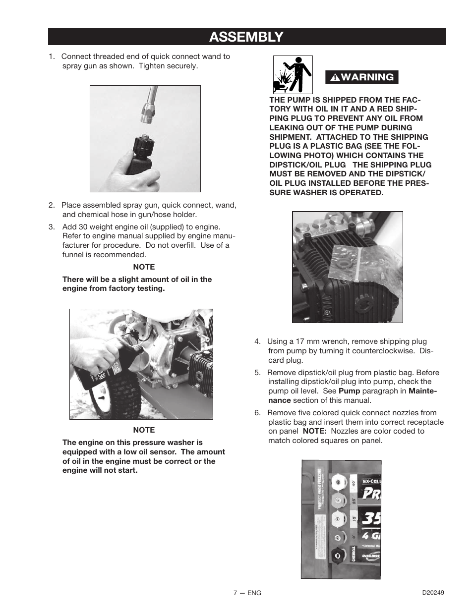 Assembly | DeVillbiss Air Power Company 3540CWHP User Manual | Page 7 / 20