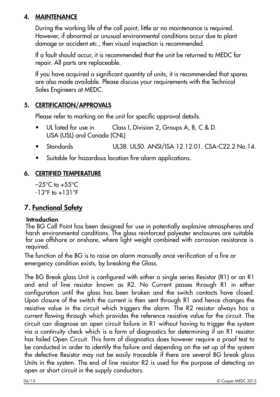 Functional safety | MEDC BG User Manual | Page 4 / 8