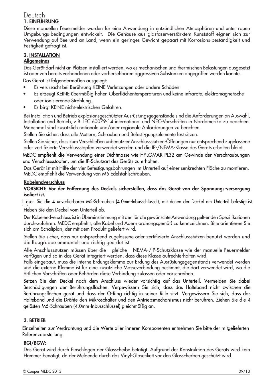 Deutsch | MEDC BG User Manual | Page 13 / 24