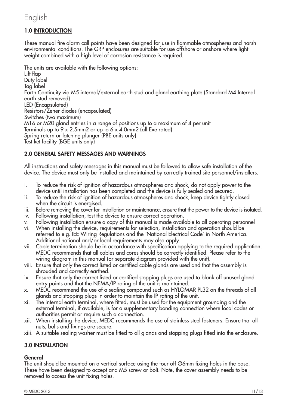 English | MEDC BG User Manual | Page 3 / 32