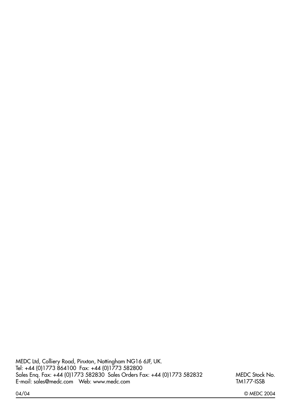 MEDC BG3 User Manual | Page 8 / 8
