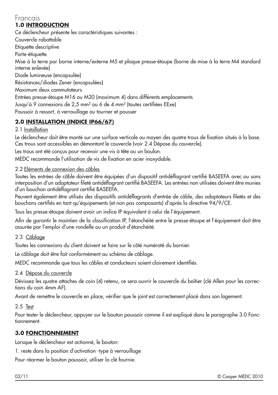 Francais | MEDC PB User Manual | Page 4 / 12