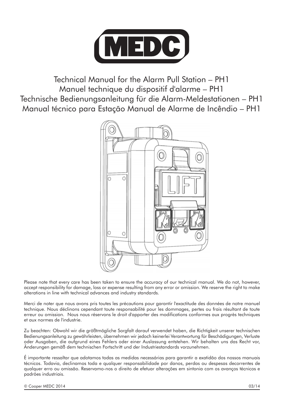 MEDC PH1 User Manual | 20 pages