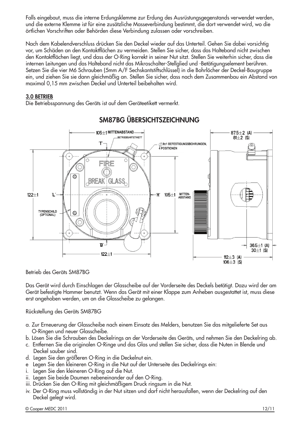 Sm87bg übersichtszeichnung | MEDC SM87BG User Manual | Page 17 / 28