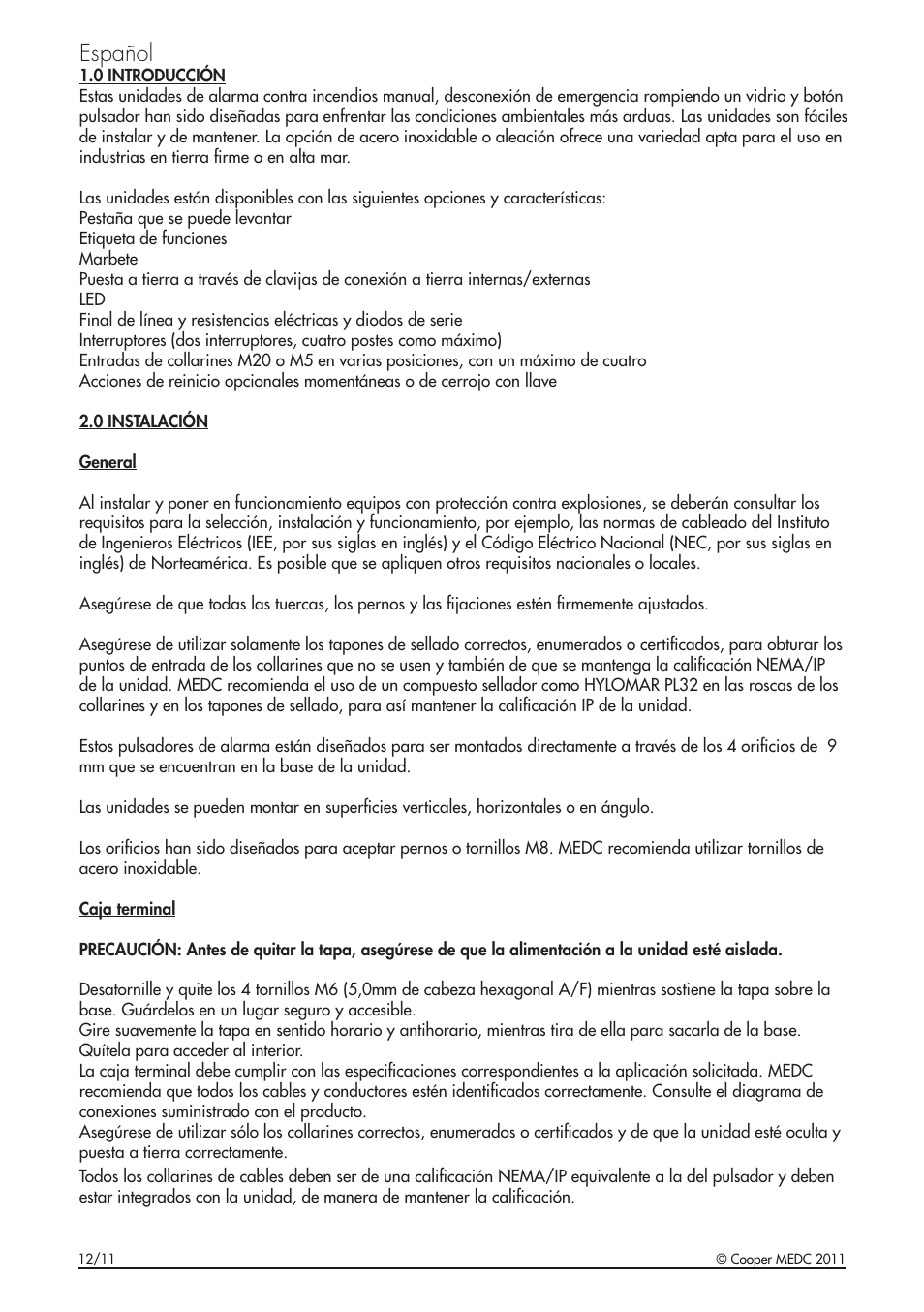 Español | MEDC SM87BG User Manual | Page 20 / 28