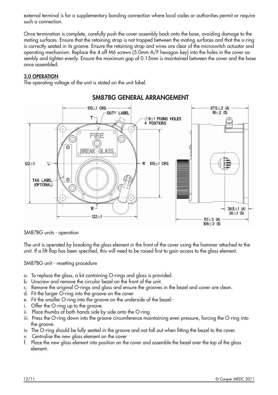 Sm87bg general arrangement | MEDC SM87BG User Manual | Page 4 / 28