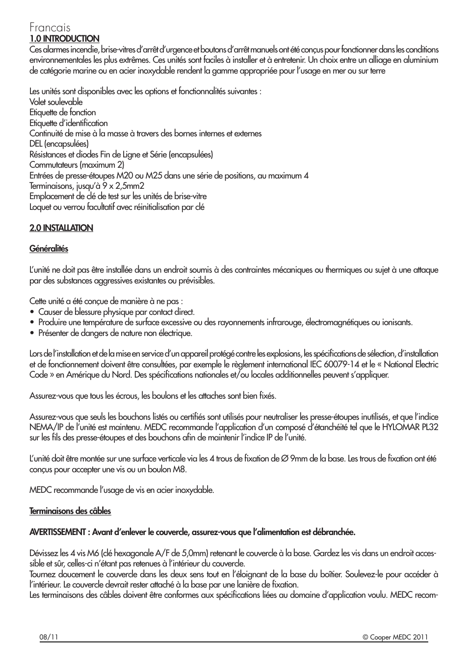 Francais | MEDC SM87BG User Manual | Page 11 / 28