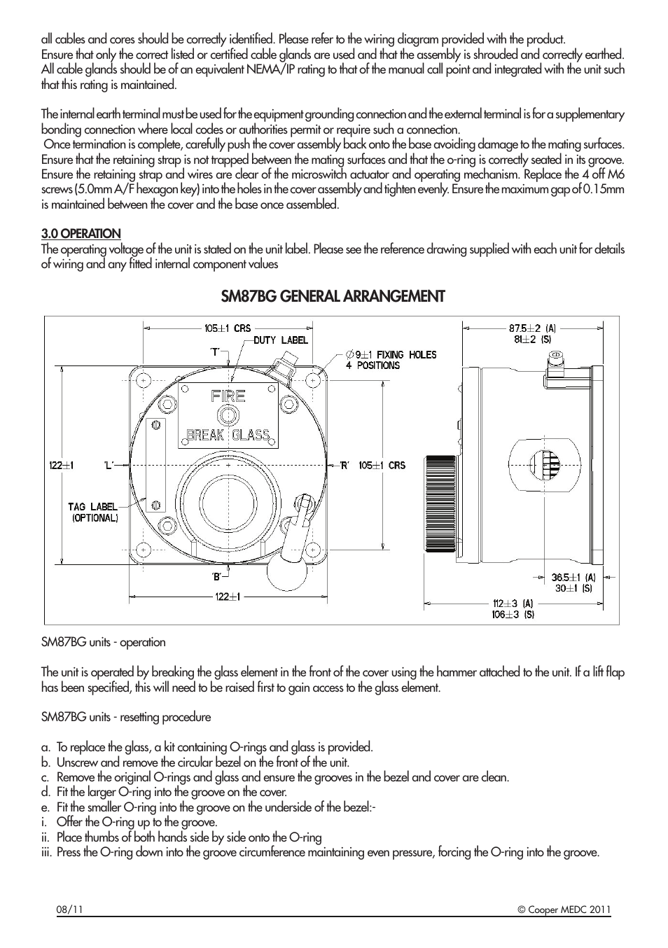 Sm87bg general arrangement | MEDC SM87BG User Manual | Page 3 / 28