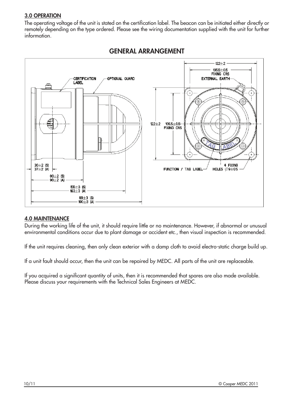 General arrangement | MEDC SM87HXB User Manual | Page 4 / 28