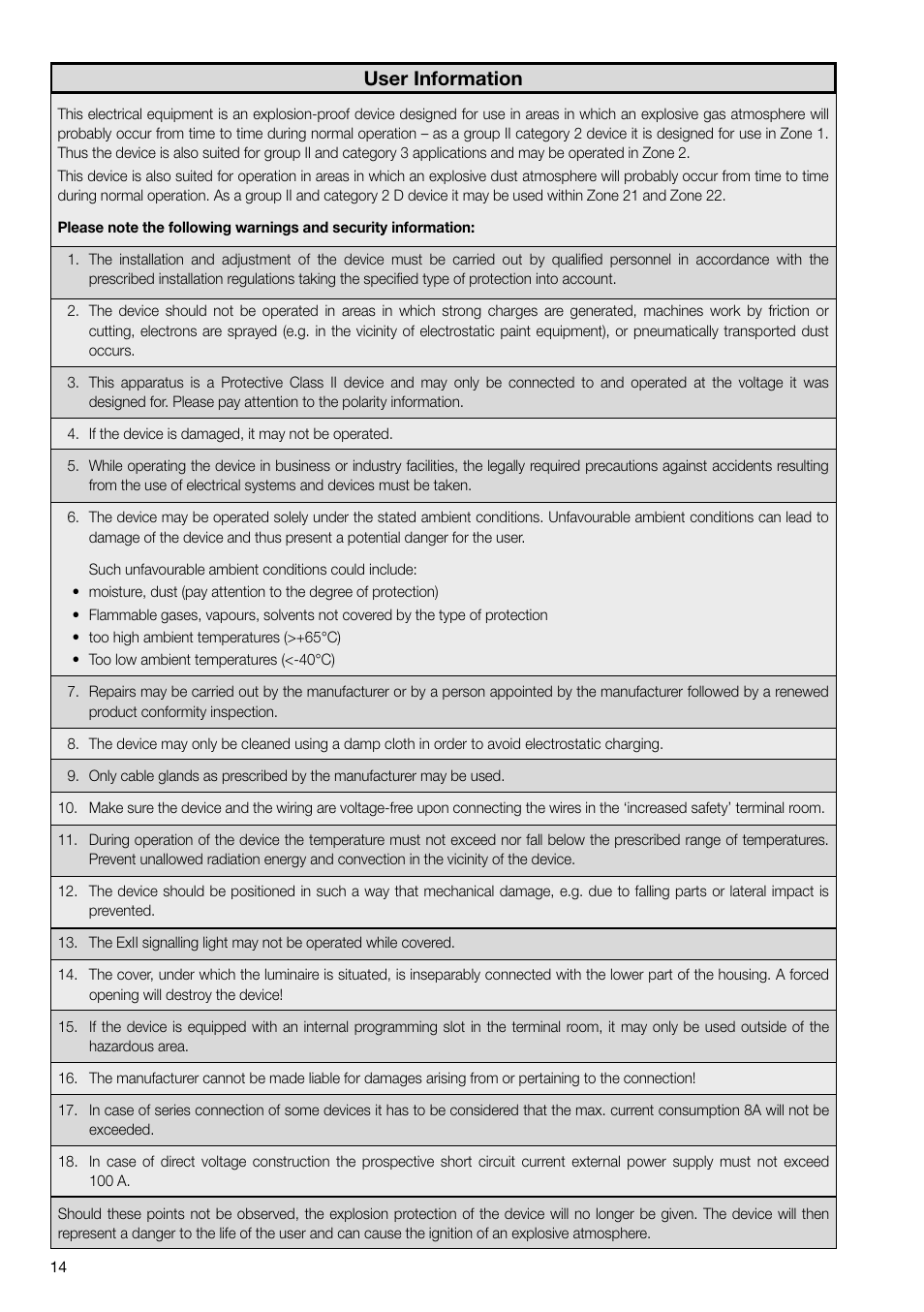 User information | MEDC Expertline User Manual | Page 14 / 16