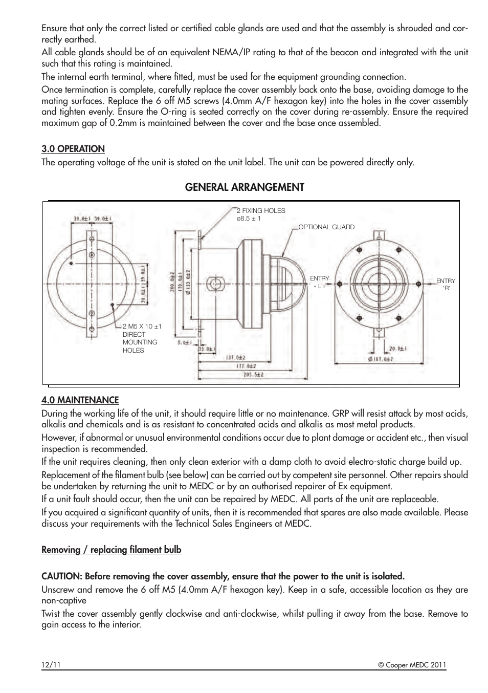 General arrangement | MEDC FB11 User Manual | Page 4 / 20