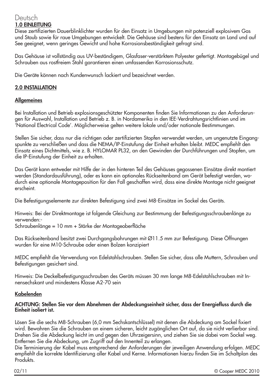 Deutsch | MEDC FB12 User Manual | Page 10 / 20