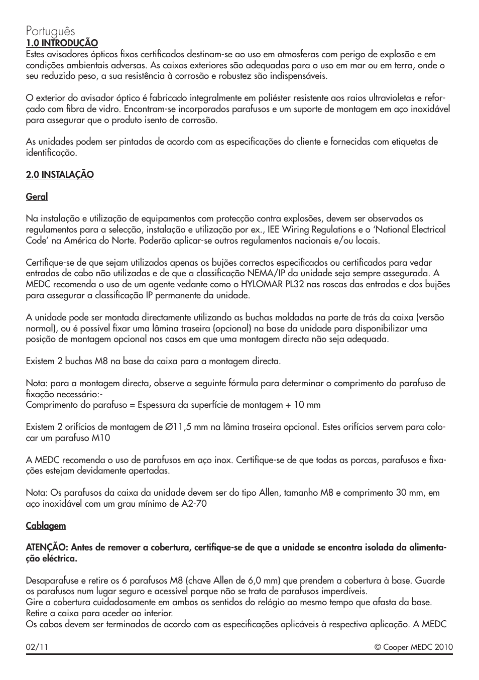 Português | MEDC FB12 User Manual | Page 14 / 20