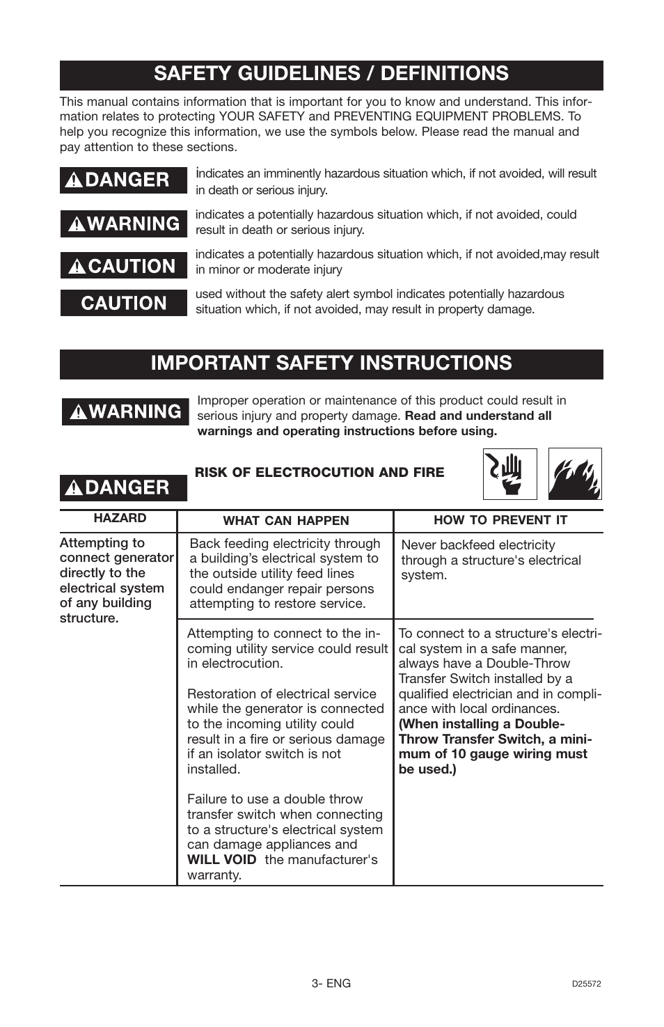 DeVillbiss Air Power Company D25572 User Manual | Page 3 / 22