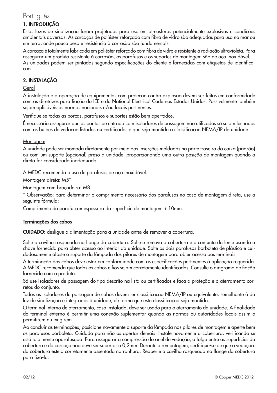 Português | MEDC FB15 User Manual | Page 12 / 16