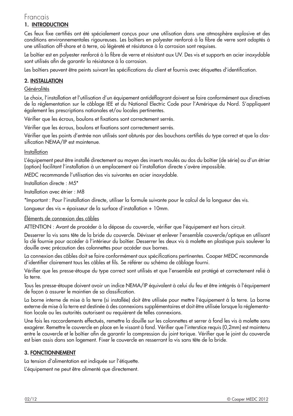 Francais | MEDC FB15 User Manual | Page 6 / 16