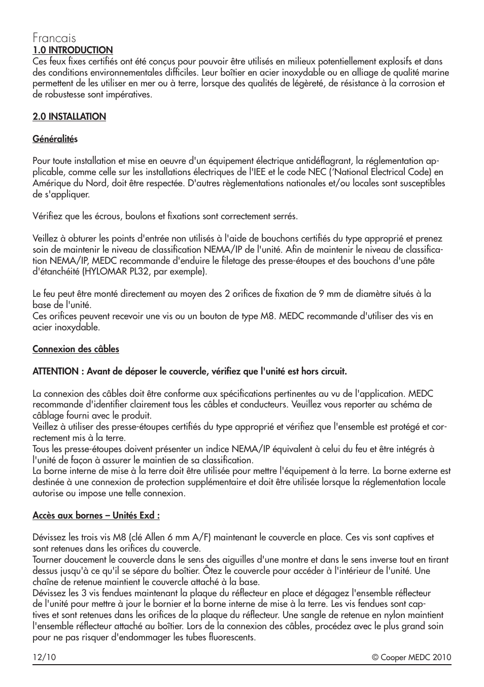 Francais | MEDC FB4 User Manual | Page 8 / 24