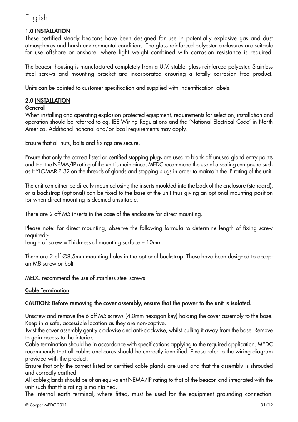 English | MEDC FL11 User Manual | Page 3 / 20
