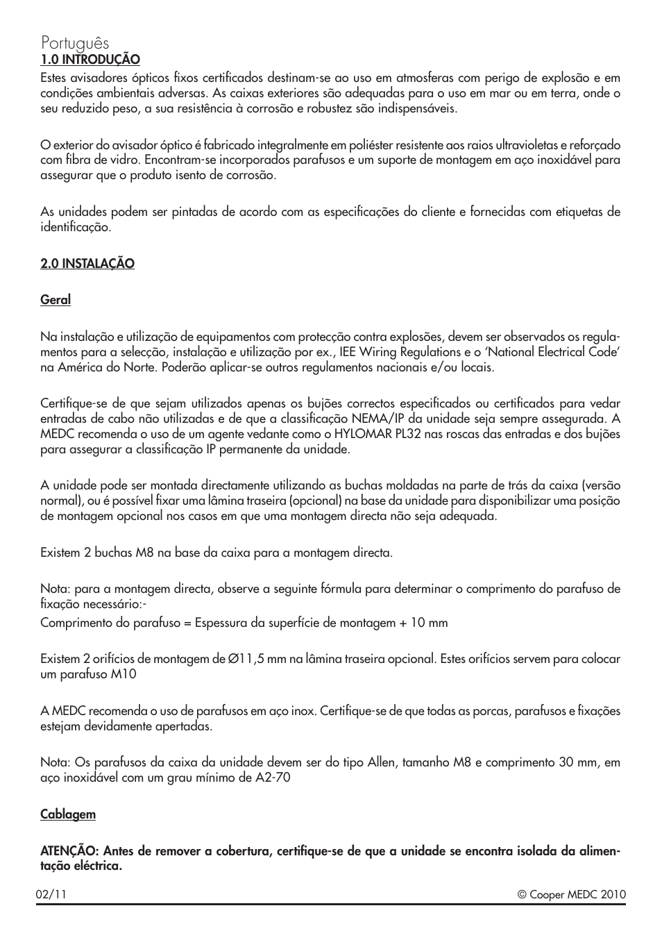 Português | MEDC FL12 User Manual | Page 14 / 20