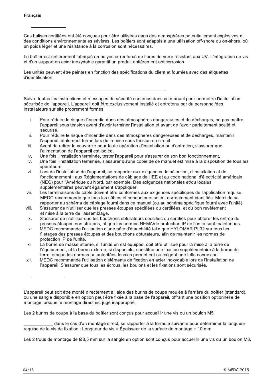 MEDC LD15 User Manual | Page 10 / 32
