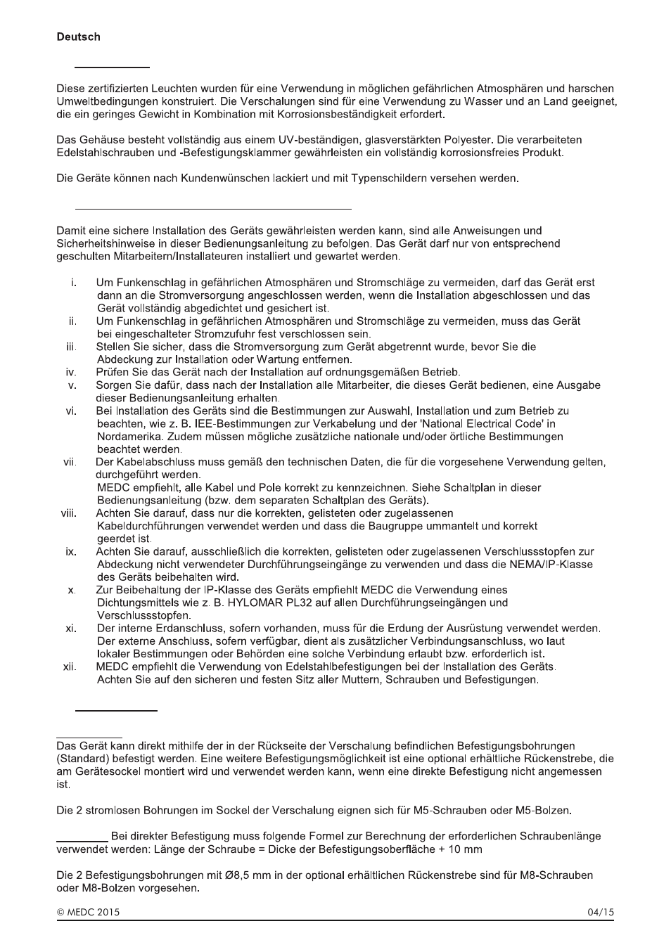 MEDC LD15 User Manual | Page 17 / 32