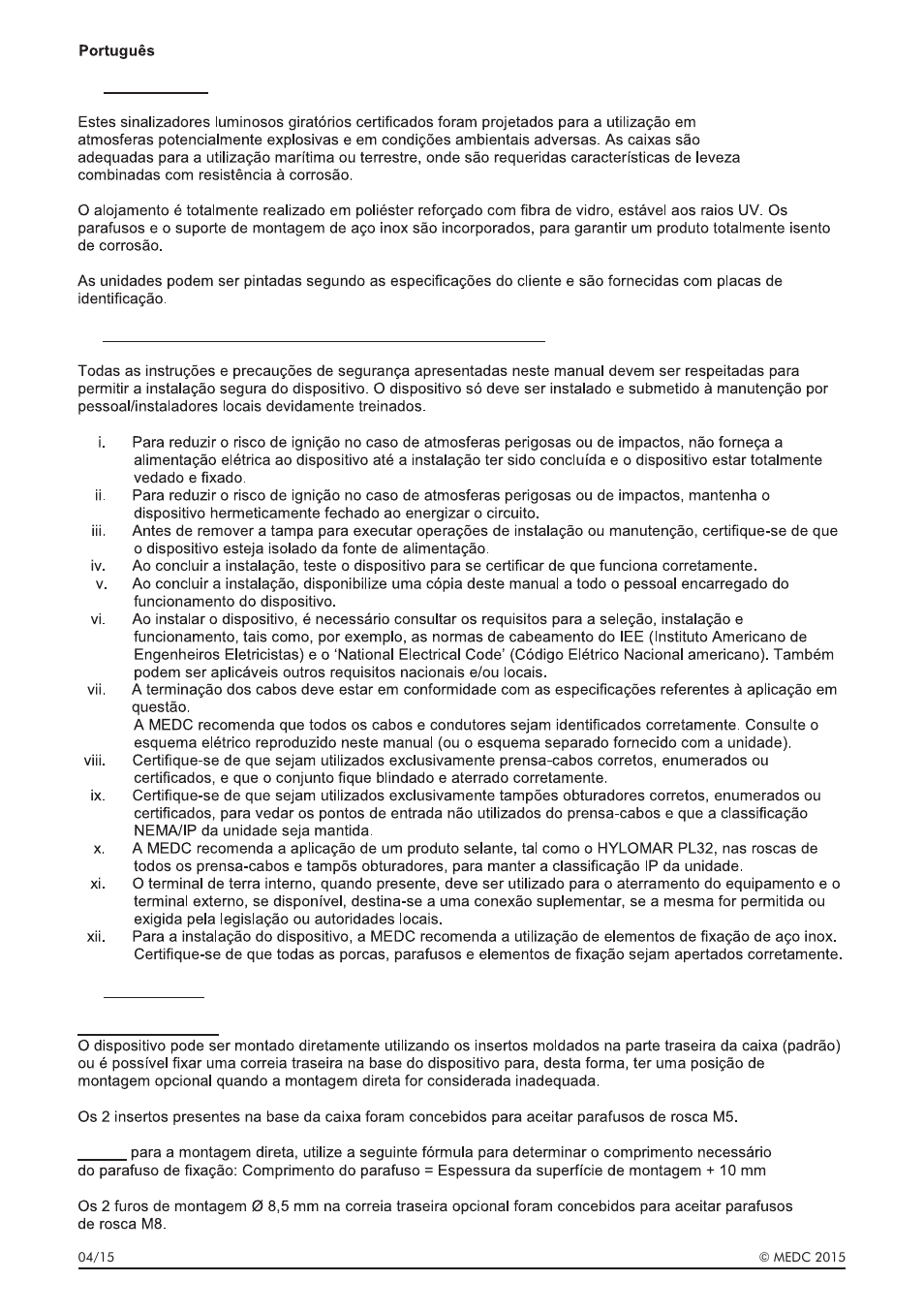 MEDC LD15 User Manual | Page 24 / 32