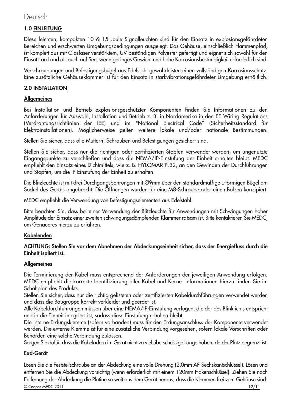 Deutsch | MEDC XB10 User Manual | Page 11 / 20
