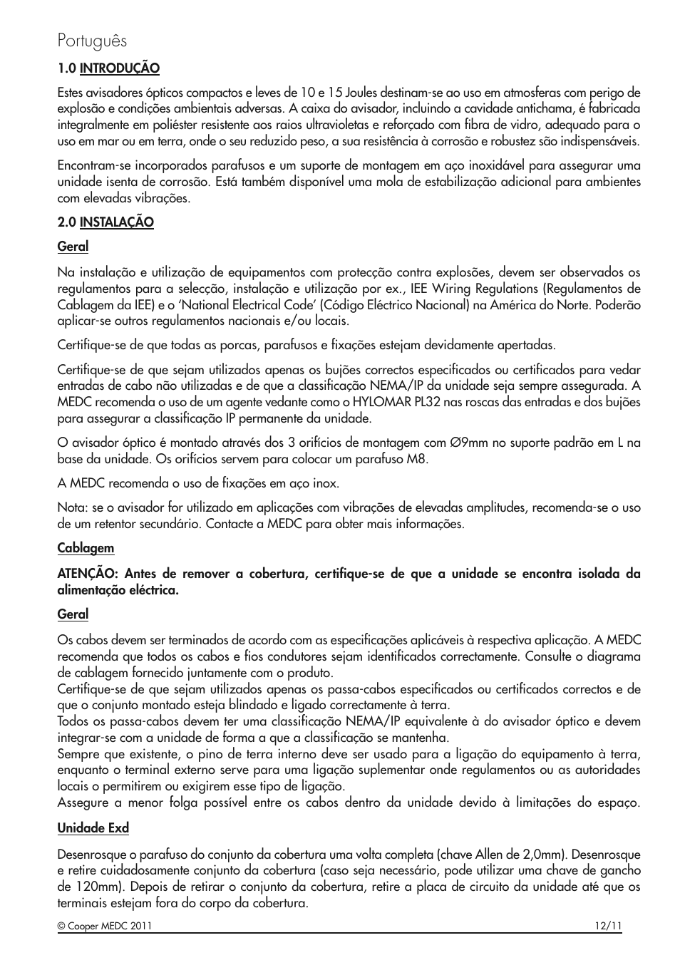 Português | MEDC XB10 User Manual | Page 15 / 20