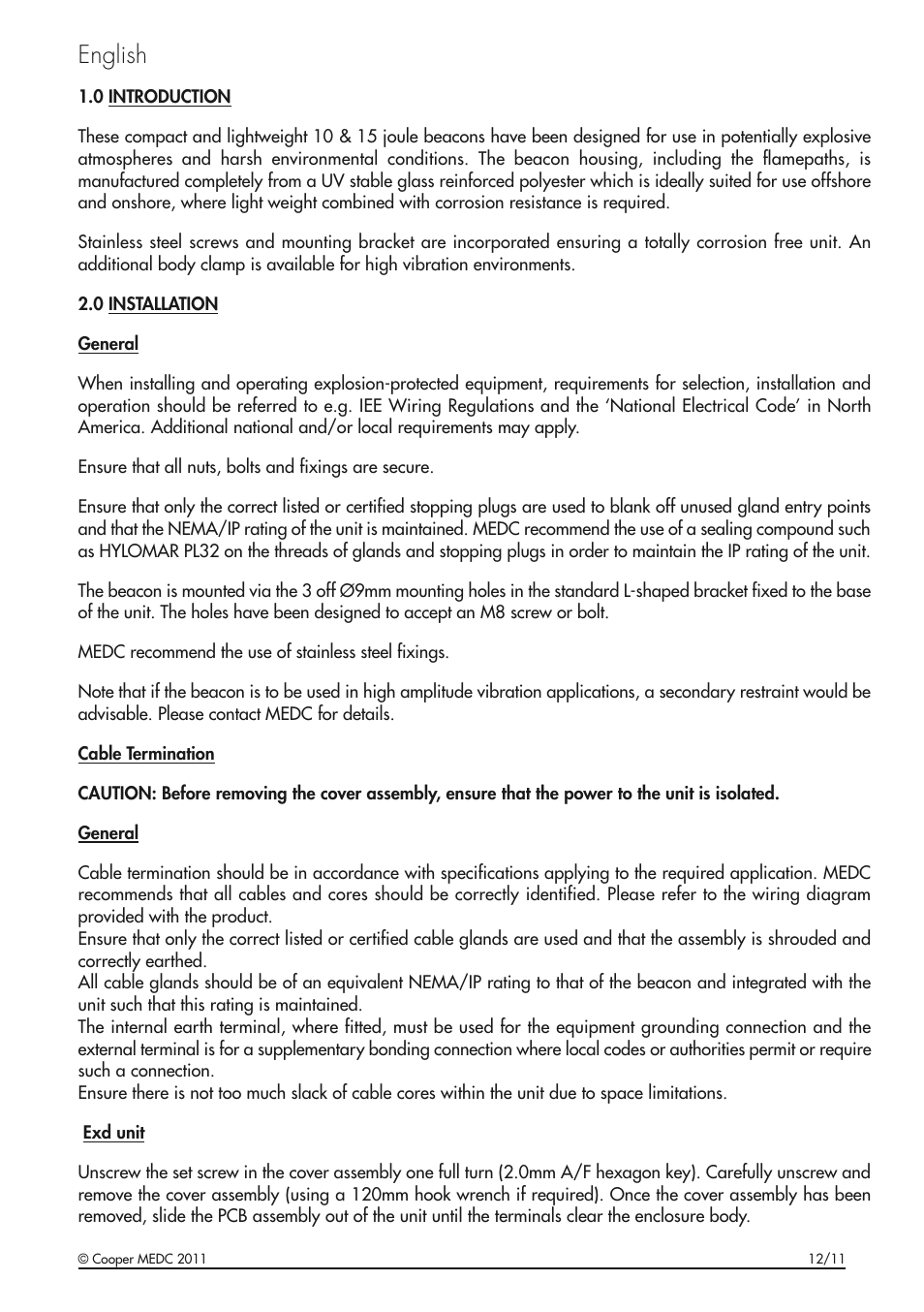 English | MEDC XB10 User Manual | Page 3 / 20