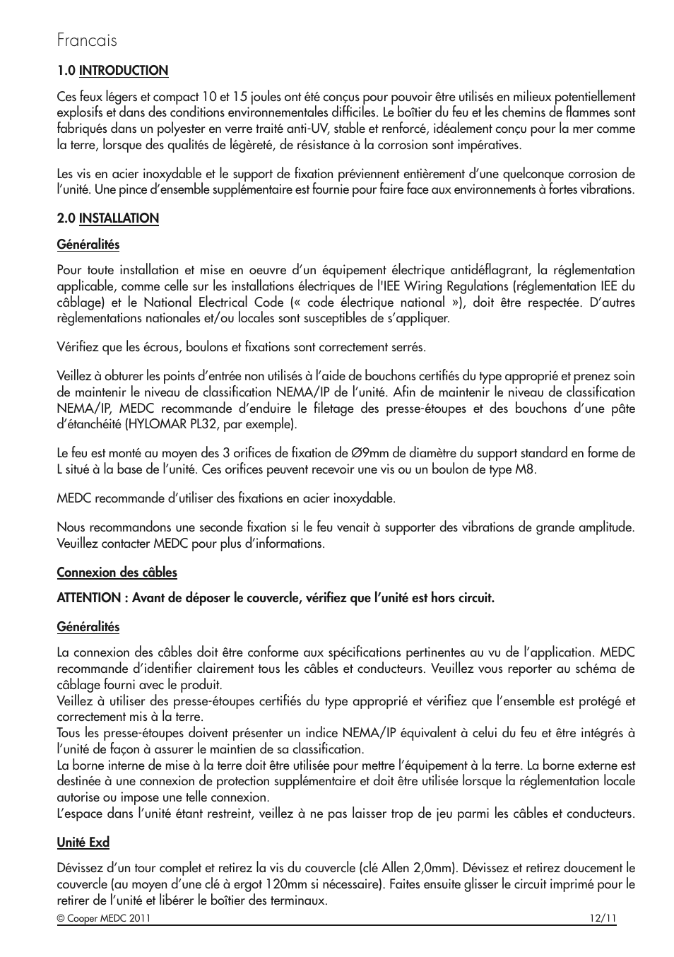 Francais | MEDC XB10 User Manual | Page 7 / 20