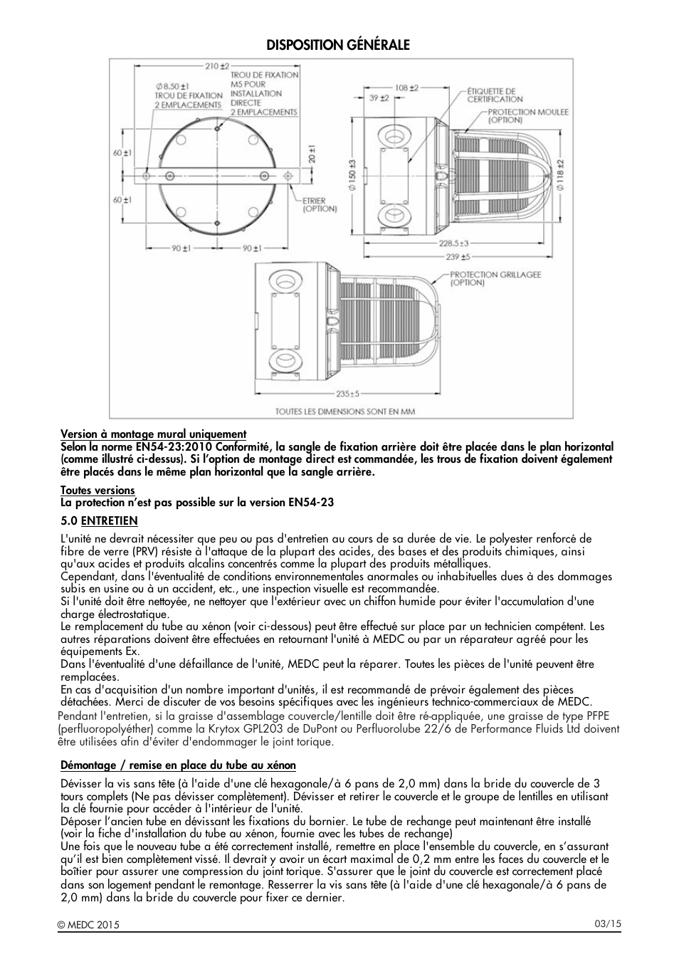 Disposition générale | MEDC XB15 User Manual | Page 13 / 32