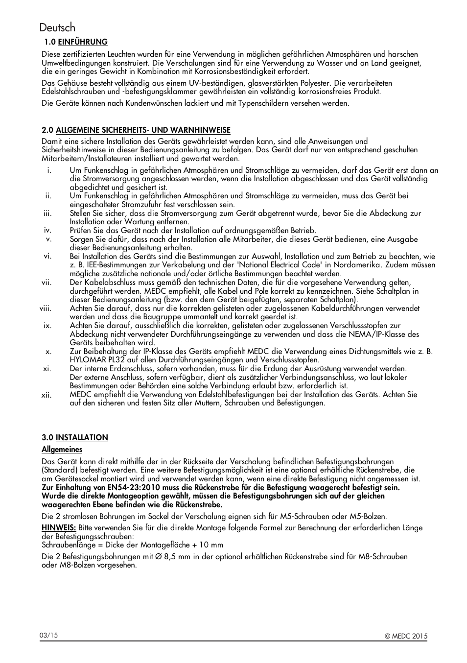Deutsch | MEDC XB15 User Manual | Page 18 / 32