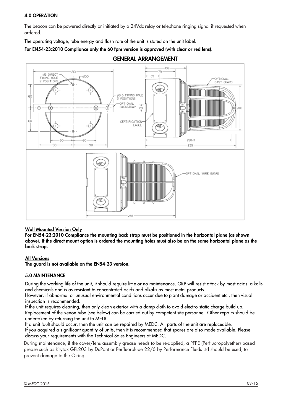 General arrangement | MEDC XB15 User Manual | Page 5 / 32