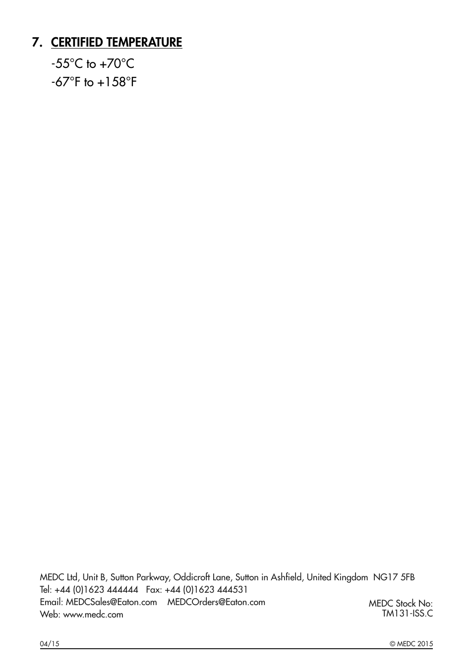 MEDC XB16 User Manual | Page 8 / 8