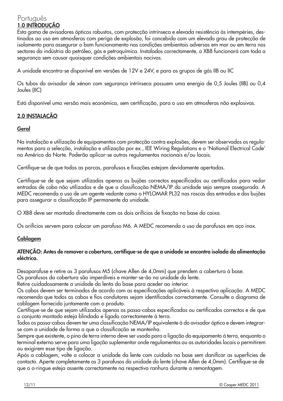 Português | MEDC XB8 User Manual | Page 15 / 20