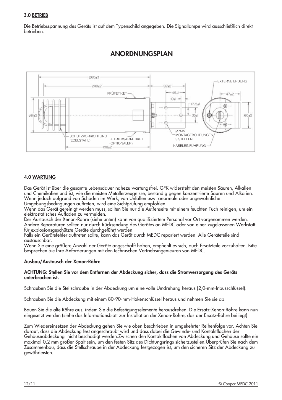 Anordnungsplan | MEDC XB9 User Manual | Page 10 / 16