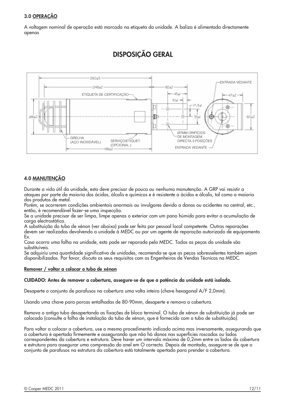 Disposição geral | MEDC XB9 User Manual | Page 13 / 16