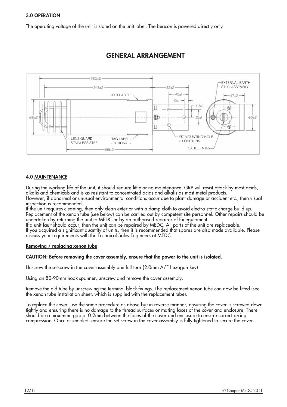 General arrangement | MEDC XB9 User Manual | Page 4 / 16