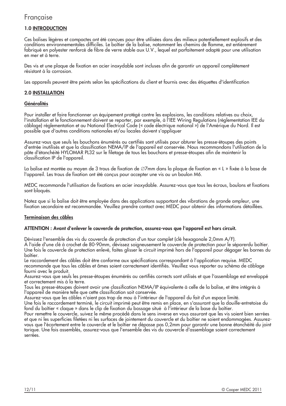 Française | MEDC XB9 User Manual | Page 6 / 16