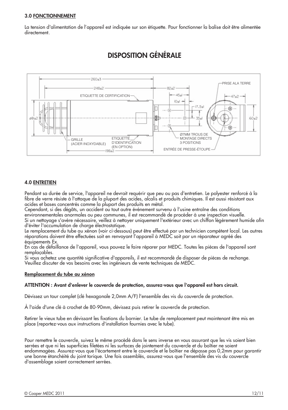 Disposition générale | MEDC XB9 User Manual | Page 7 / 16